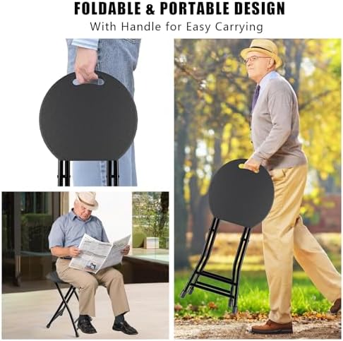 4 Pack Folding Stools with Foldable Table 6ft, Heavy Duty Dining Table and Ch...