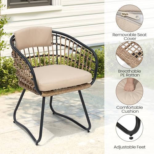 Pellebant 11 Piece Outdoor Dining Set for 10, Aluminum Table & Wicker Chair