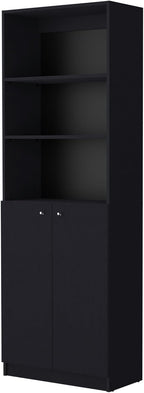 Modern 2-Door Bookcase, Storage with Multi-Level Shelves and Double Door Design,for Kitchen Home