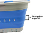 SAMMART Collapsible Plastic Rectangular Laundry Basket - Foldable Pop Up Storage Container/Organizer - Portable Laundry Hamper - Space Saving (Grey/Little Boy Blue, 30L)