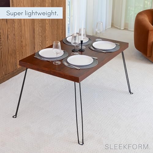 Sleekform Wooden Folding Dining Table for 4, 47 x 30 Inch