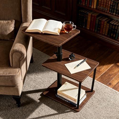 Faesun Swivel Side Table for Couch Arm, Height Adjustable C Shaped End Table ...