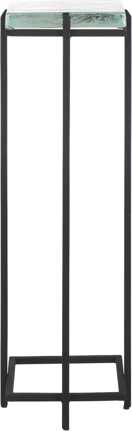 SAFAVIEH Couture Collection Giabelle Black/Clear Cast Glass Drink Table (Full...