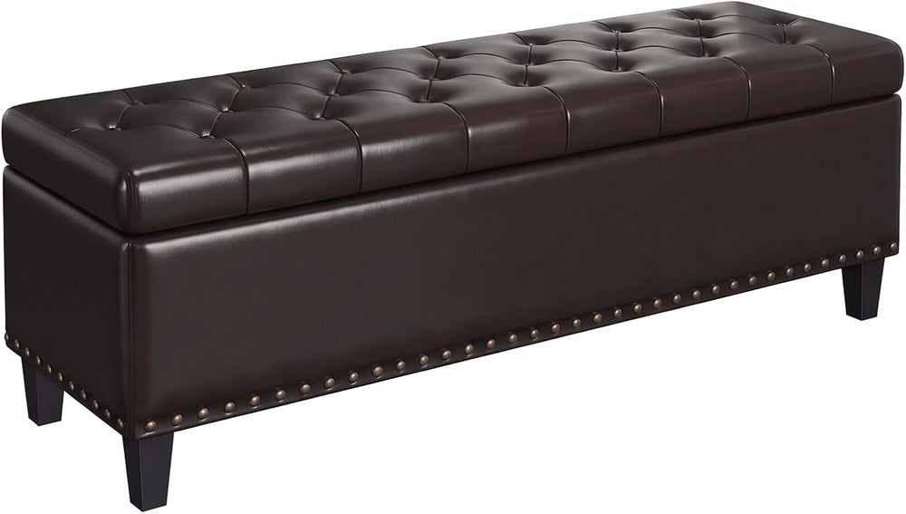 FiveWillowise 51 Inch Storage Ottoman Bench,Large End of Bed Storage Bench | ...