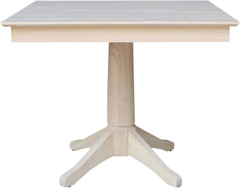 International Concepts 36" x 36" Natural Solid Wood Square Top Pede...