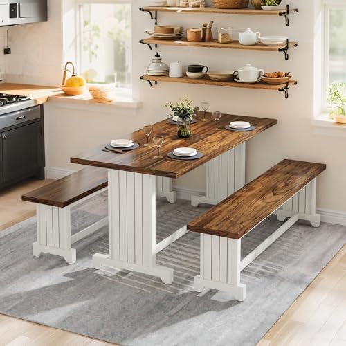 Tribesigns 47-Inch Small Dining Table Set for 2, 3-Piece Kitchen Table with 2...