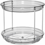 LAMU 2 Tier Lazy Susan Turntable Organizer 9.25'' Rotating Spice Rack Organization for Cabinet, Kitchen, Pantry, Countertop, Bathroom, Vanity, Medicine Cabinet Organizer, Grey
