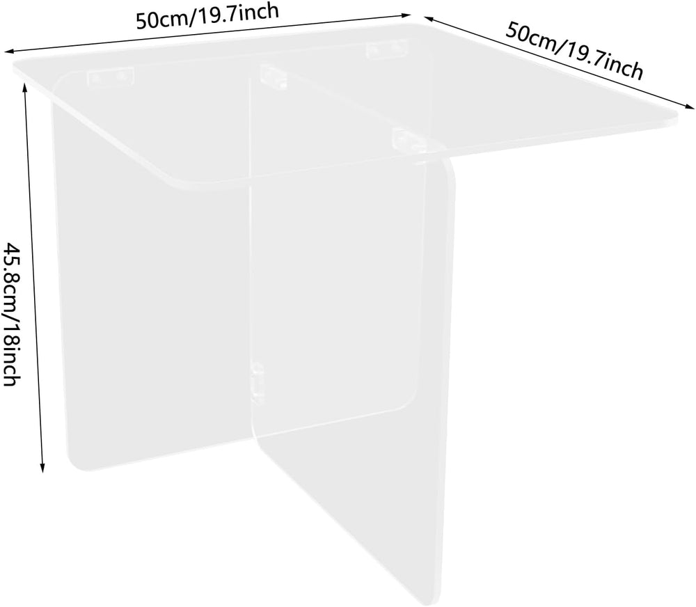 Acrylic Side Table,Clear Nightstand End Table Modern Bedside Table for Living...