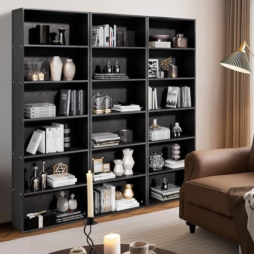 GRUSIGN 71" Tall 6-Tier Bookshelf, Large Open Display Bookcase with Ampl...