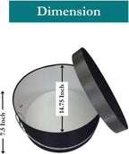 Sarah's Hat Boxes Classic Black/Gray Hat Box – 14.75" x 7.5" (Dia. x Ht.) Handmade in USA – Odorless Non-Toxic Adhesive, Cording Handle – Premium Storage for Hats & Accessories