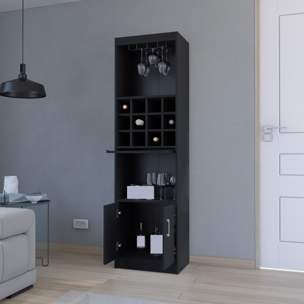 Corner Storage Cabinet, Pantry Sideboard Cupboard Wine Locker for Kitchen Liv...