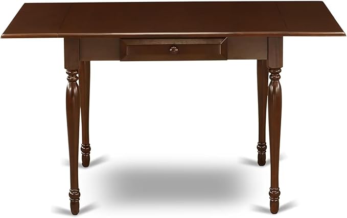 East West Furniture MZCL5-MAH-C 5 Piece Kitchen Table & Chairs Set Includes a Rectangle Dining Room Table with Dropleaf and 4 Linen Fabric Upholstered Chairs, 36x54 Inch, Mahogany
