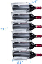 Sutekus 6 Pack Stackable Wine Rack Wine Holder Water Bottle Holder Plastic Counter Top Storage Organizer for Fridge, Cabinet, Pantry, Kitchen