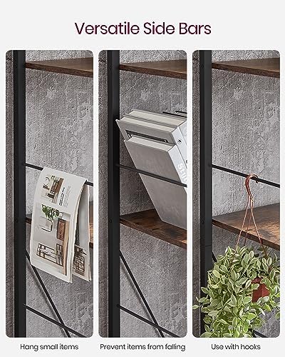 VASAGLE Bookshelf, 5-Tier Bookcase with Open Compartments