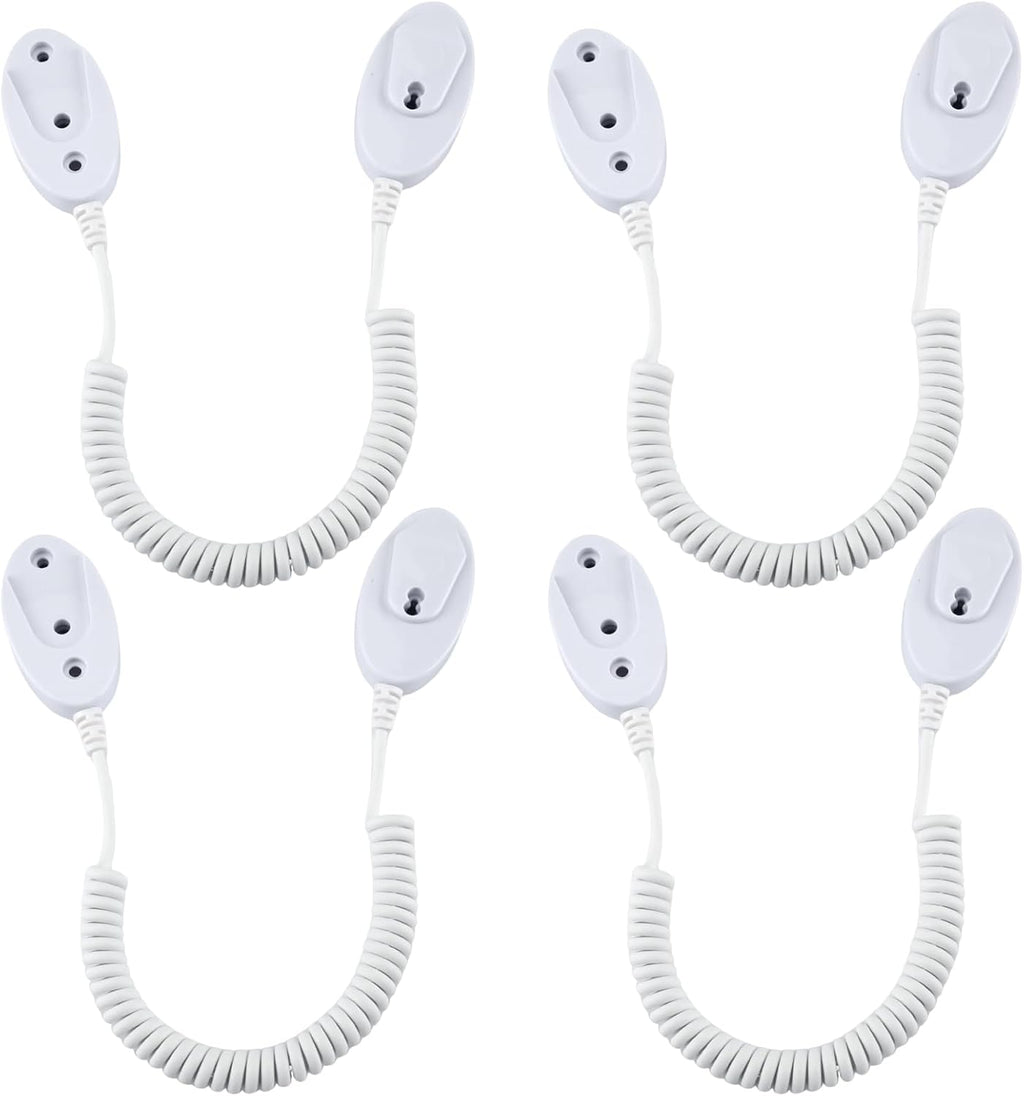 Magnetic Remote Leash Control Holder with Security Cable, Retractable Tidy Anti-lost Rope Organizer Easy Installation Stable Suitable for Projector TV Fan and Air Conditioner Remotes (4Pcs White, S)