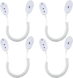 Magnetic Remote Leash Control Holder with Security Cable, Retractable Tidy Anti-lost Rope Organizer Easy Installation Stable Suitable for Projector TV Fan and Air Conditioner Remotes (4Pcs White, S)