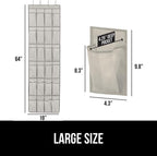 GORILLA GRIP Over the Door Shoe Organizer, 24 Large Breathable Mesh Pockets, Space Saving Hanging Storage Holder, Closet Rack Hanger Holds Up to 40 lbs, Hangs on Closets for Shoes, Accessories, Linen