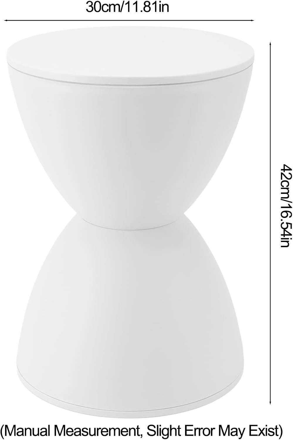 Gaoxin Hourglass Stool Wear Resistant Anti Impact Water Resistant Hourglass Stool Widely Use in Fitting Room White