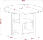 East West Furniture SUWE3-BCH-W 3 Piece Dining Room Furniture Set Contains a Round Kitchen Table with Dropleaf & Shelves and 2 Dining Chairs, 42x42 Inch, Black & Cherry