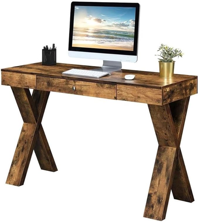 Convenience Concepts Newport 1 Drawer Desk, Barnwood