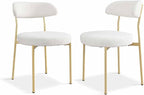 3-Piece 23.6" Round Dining Table Set for 2 with Upholstered Chairs – Space-Saving Modern Small Kitchen Cafe Bistro Set(Beige Boucle Chair)