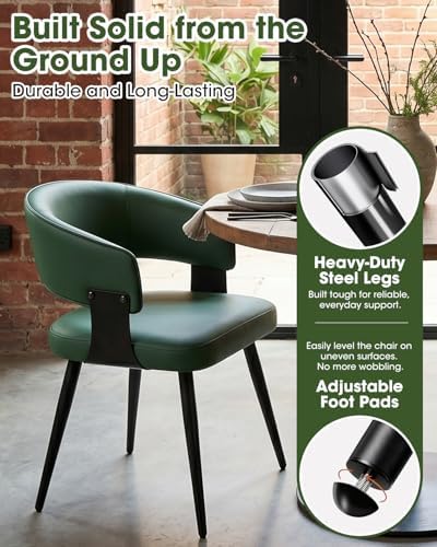 Dining Chairs Set of 6, Modern Faux Leather Kitchen Chairs