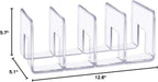LUGUNU Clear Acrylic Purse Organizer - 4-Section Divider for Handbag Closet Storage - Durable Rack for Purses, Clutches More (Set of 2)