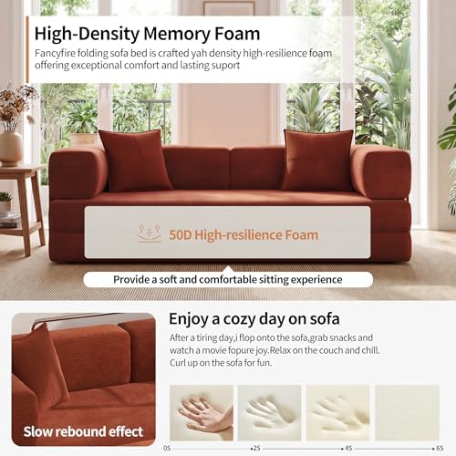 78.8" Couch for Living Room, Futon Sleeper Sofa Bed | Convertible Sofa B...