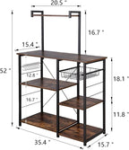 Microwave Stand with Cabinet Hutch for Kitchen with Storage Kitchen Backer Rack and Shelves for Storage Kitchen Storage Organizer
