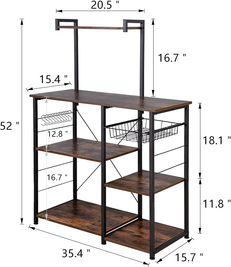 Microwave Stand with Cabinet Hutch for Kitchen with Storage Kitchen Backer Rack and Shelves for Storage Kitchen Storage Organizer