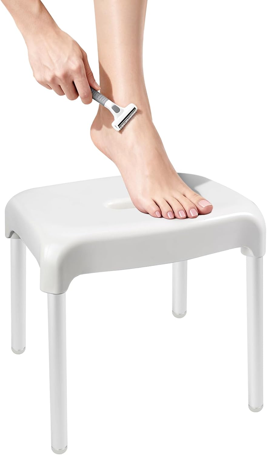 Umimile Shower Chair for Inside Shower - Fixed Height, Sturdy 330 lb Bath Seat - Anti-Slip Safety Shower Stool for Elderly and Disabled, Tool-Free Assembly (Height: 9.8")