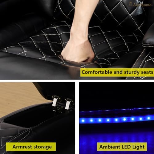 A Ainehome Power Furniture Reclining Sectional Sofa Set, Living Room Power Re...
