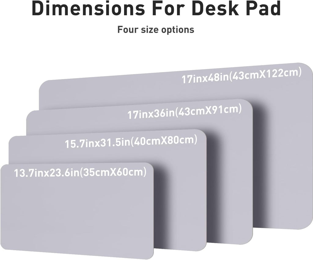 Aothia Large PU Leather Desk Pad Protector – Non-Slip Mouse Pad & Writing Mat for Office/Home, Waterproof, Easy to Clean (31.5" x 15.7", Smoky Lavender)