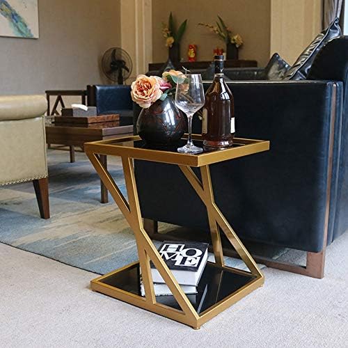 Telephone Table, Tempered Glass Side Table Nordic Modern Iron Art Sofa Table ...