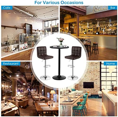 COSTWAY 3-Piece Bar Table Set, Counter Height Table Set with 2 Bar Stools