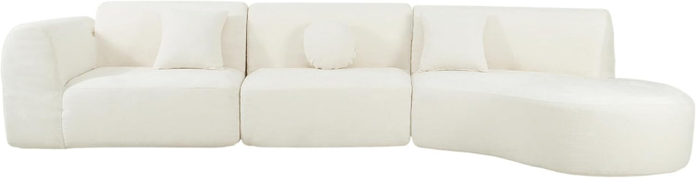 Merax 140" Curved Polyester Sectional Sofa Set, Modern Cloud Couch with ...