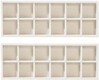2Pcs Desk Drawer Storage Tray, Nightstand Organizer Tray, Necklace Bracelet Ring Earring Jewelry Display Tray, Grid Table Organizer Holder Tray for Sunglass, Phone, Watch, Perfume (12 grid)/Beige