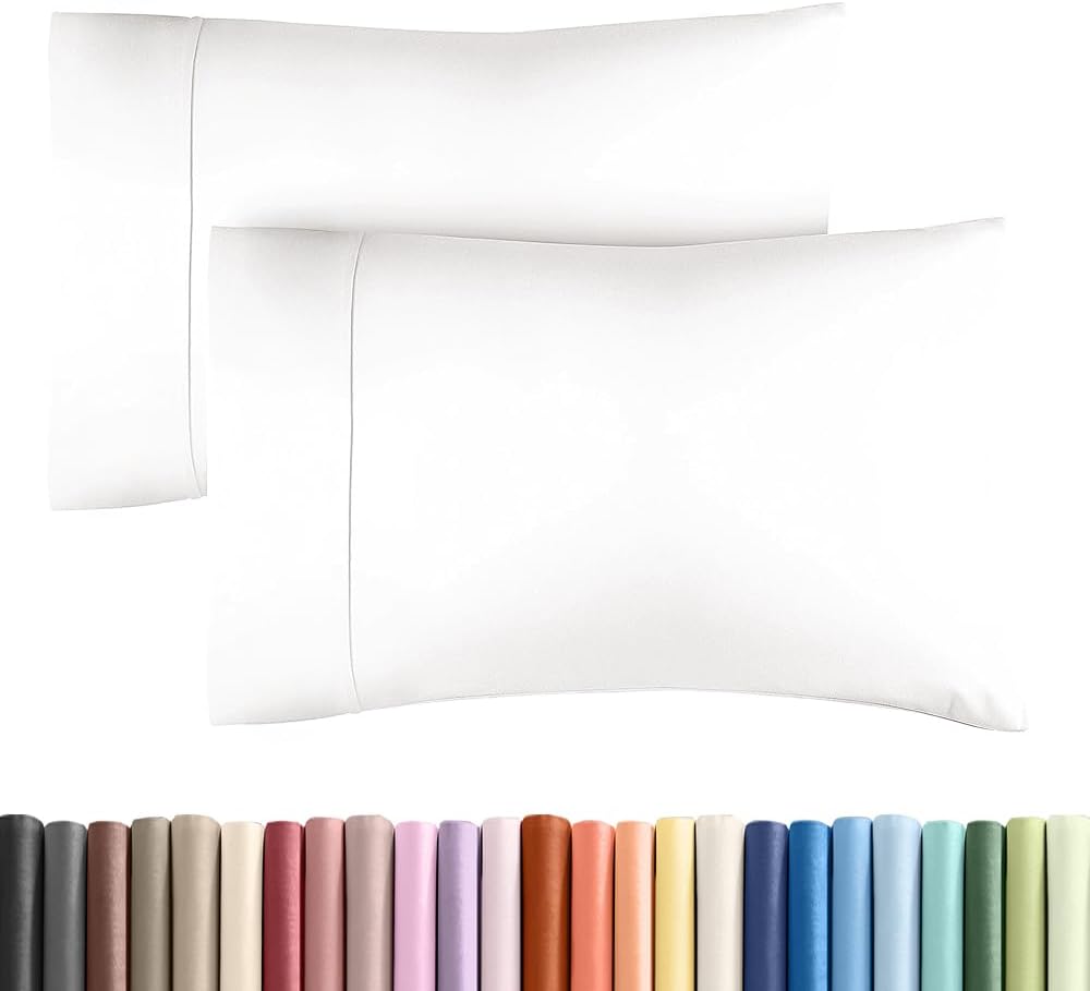 Queen Pillow Cases - 2 Pack - Super Soft Pillowcase Covers - Envelope Enclosure - Hotel Quality Pillow Protectors - Wrinkle Free, Fade & Stain Resistant - Machine Washable - 20" x 30" (Antique White)