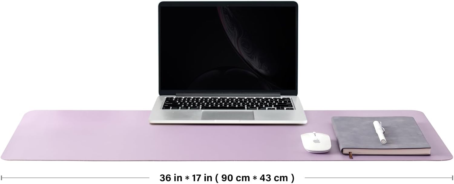 Cork Purple Desk Mat - Dual-Sided Desk Pad for Office and Home - Desk Organization and Accessories - Ideal for Large Mouse Pad and Desk Mats on Top of Desks(36"x 17")