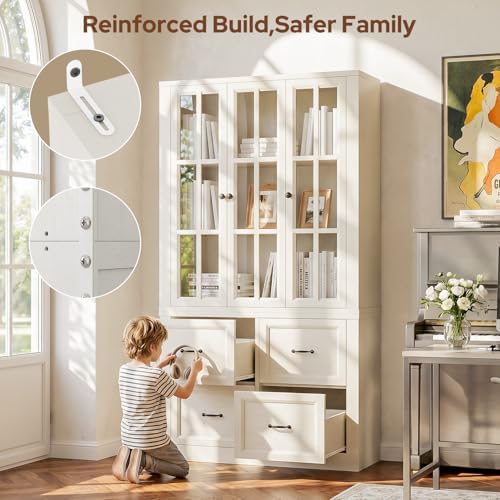 80" Modular Kitchen Pantry Cabinet, 2-in-1 Freestanding Tall Pantry Cabi...