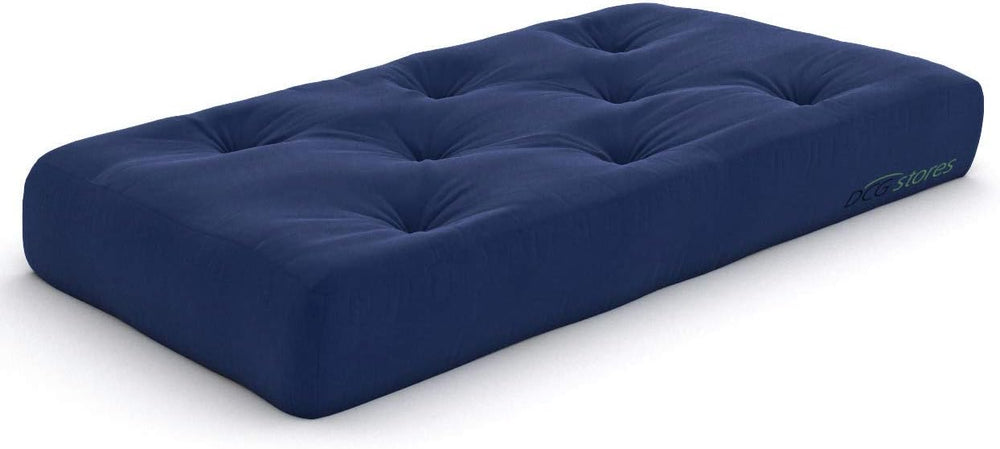 Plush, Comfortable 8-Inch Chair Futon Mattress, Navy Twill - Made in USA