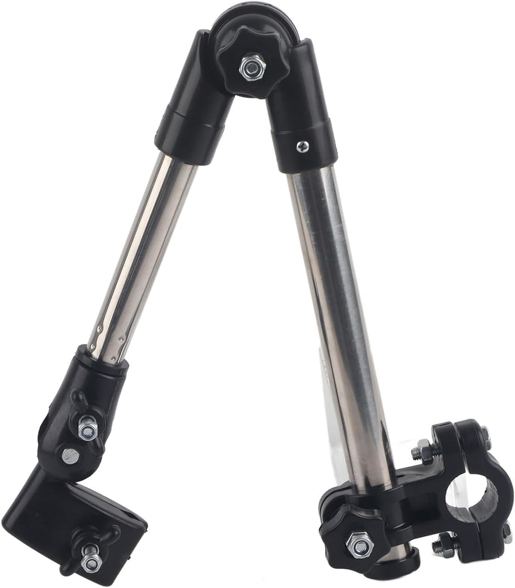 Umbrella Mount Holder, 360 Degree Adjustable Telescopic Stretch Umbrella Stand Bracket Universal Stainless Steel Clamp for Stroller, Bicycle, Wheelchair, Fishing Chair (Black)