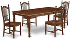 East West Furniture DODO5-MAH-W 5 Piece Kitchen Table & Chairs Set Includes a Rectangle Dining Table with Butterfly Leaf and 4 Dining Room Chairs, 42x78 Inch, Mahogany