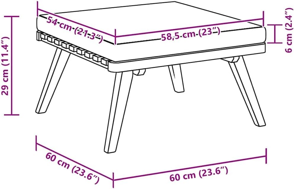 vidaXL Patio Footstool, Coffee Table Outdoor Footstool, Modular Seat with Tea...