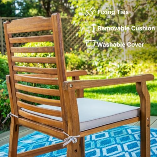 PHI VILLA 9pc Outdoor Dining Set, Expandable Wood Table & Chairs for 8