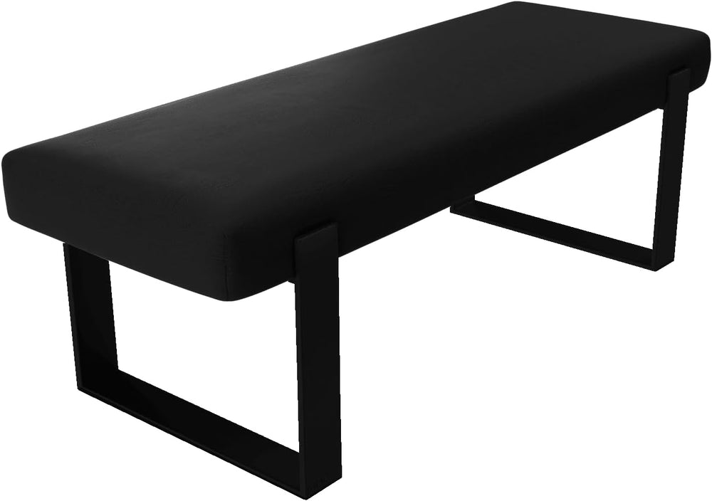 VANT Upholstered Bed Bench - Vintage Leather Jet Black - Matte Black - Contem...