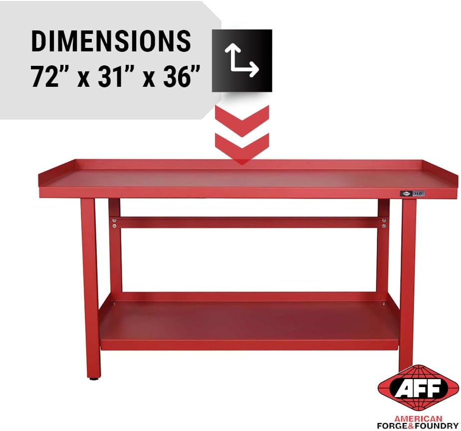 AFF Workbench - Heavy Duty Work Table with Storage Shelf - 1300 LB Capacity (Multiple Sizes available)