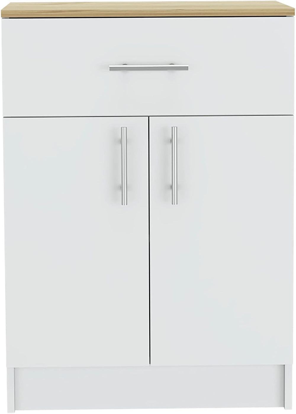 Contemporary Kitchen Island + Pantry Cabinet Combo, Kitchen Storage, White an...