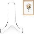 Boloyo 60-Degree Angle Acrylic Plate Display Stand , 3 Inch 2PC Clear Acrylic Display Holder Easel Base for Home Office Kitchen School Art Display