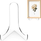 Boloyo 60-Degree Angle Acrylic Plate Display Stand , 3 Inch 2PC Clear Acrylic Display Holder Easel Base for Home Office Kitchen School Art Display